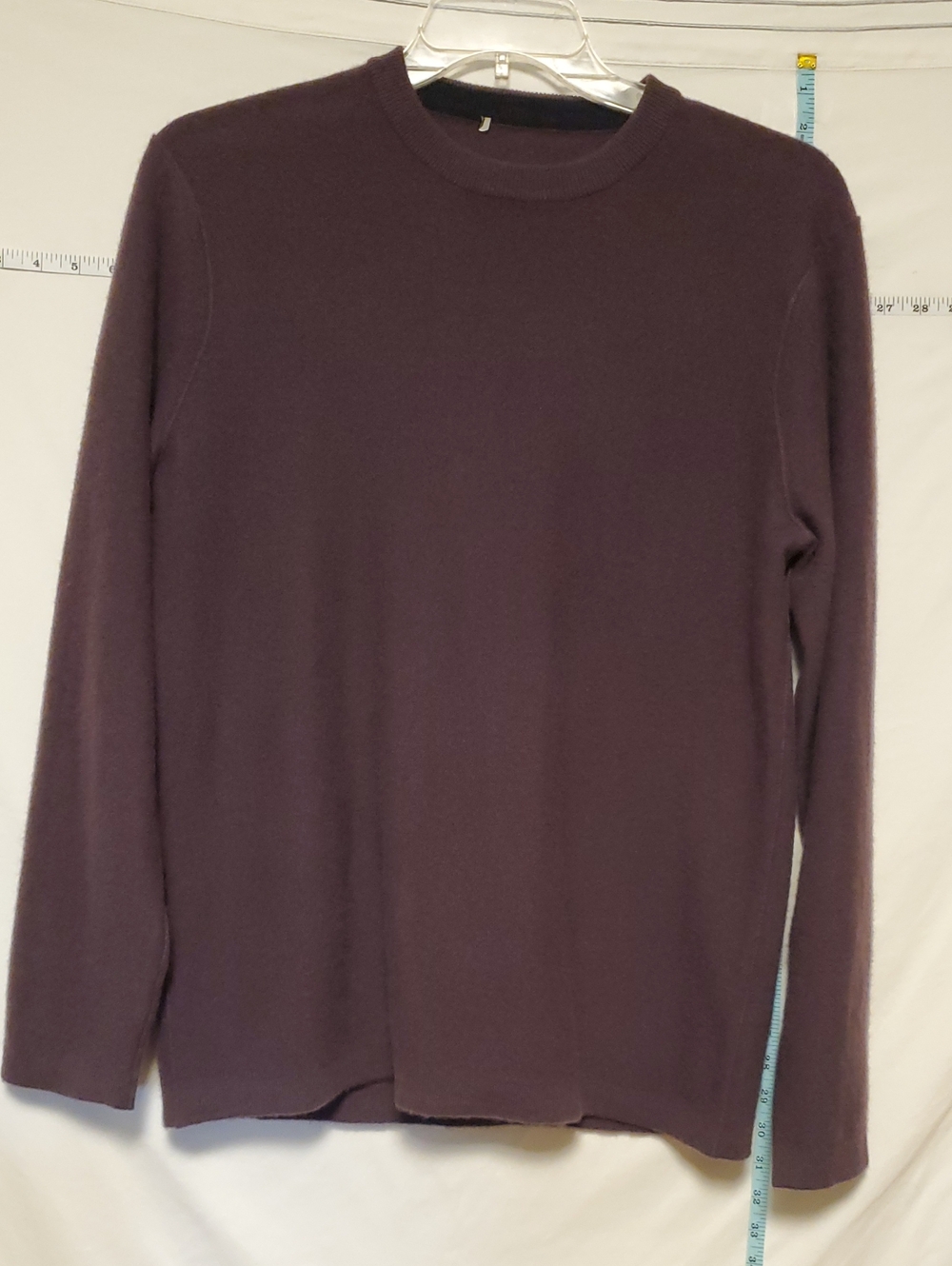 Vince Men's 100% Cashmere Crewneck Sweater Plum Med Quiet Luxury Preppy Classic
